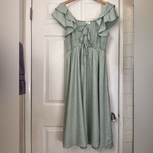 Sage green midi dress